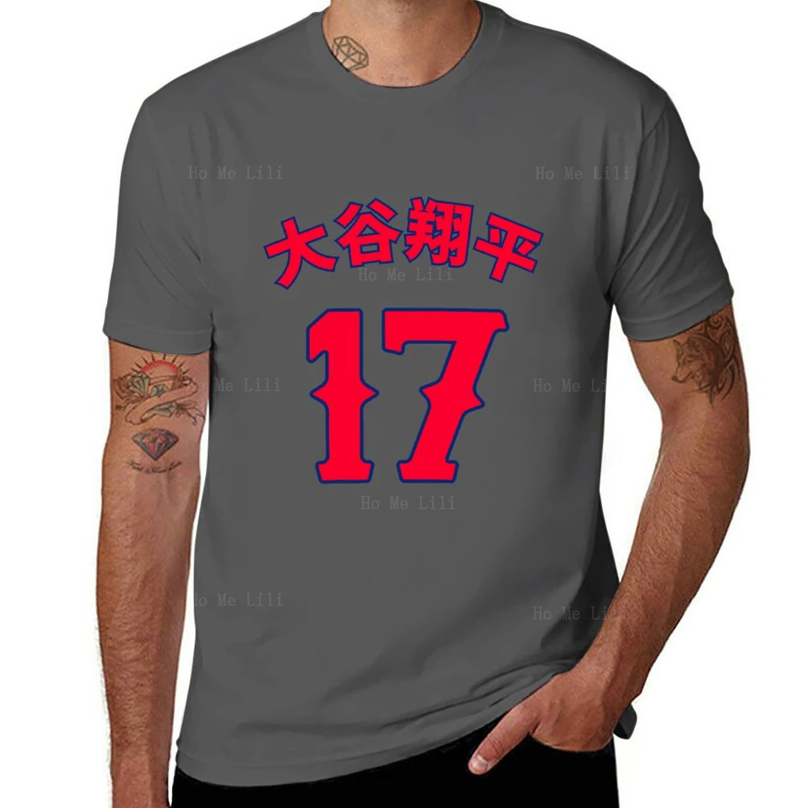 Shohei Ohtani Numero 17 T-Shirt Maglietta Nera Graphic Man Boys Animal Print Sweat Sport