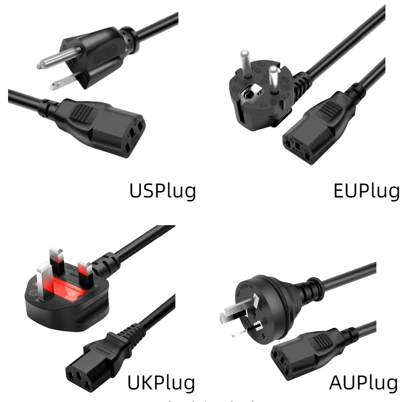 Universal Three-Prong AC Power Charging Cable - Brand New, 1.2M Length
