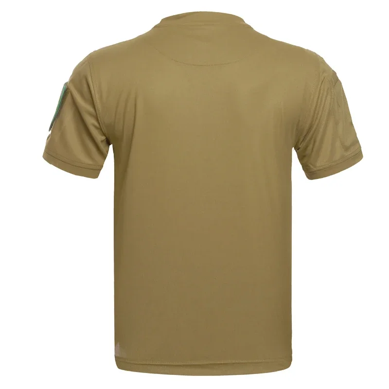 Men's Summer Fast Dry Pullerover O-Neck Tees Breathable Tactical Camping Trekking Hiking Climbing Quick Dry Sport T-Shirt
