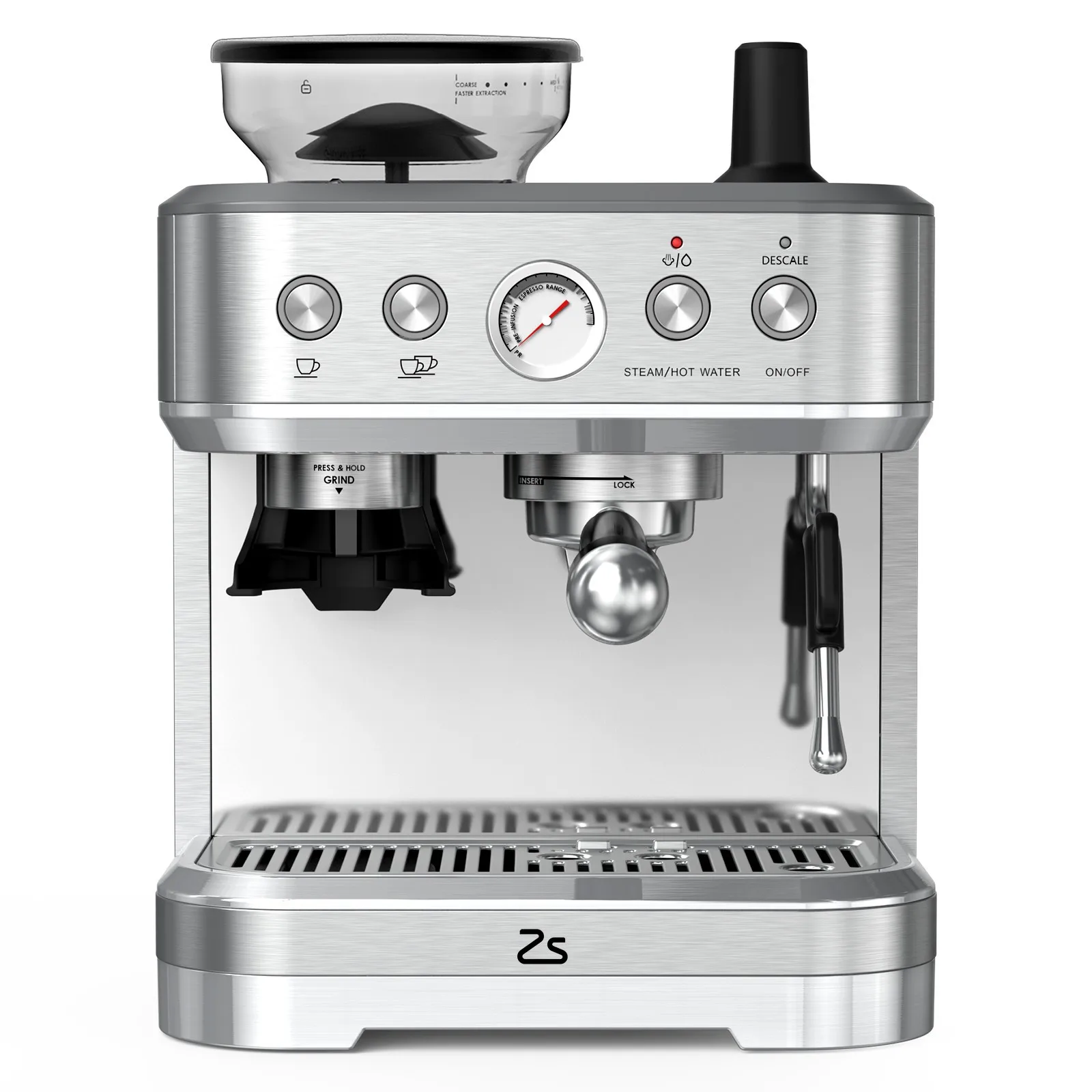 Espresso Machine Stainless Steel Espresso Machine with Milk Frother and Grinder