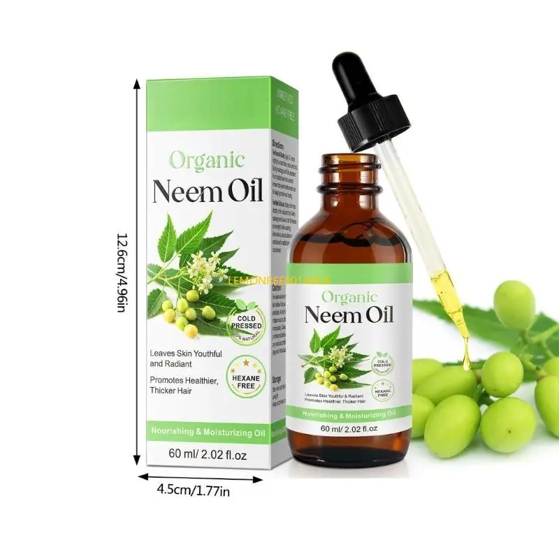 M4YA 60ml Cold Pressed Neem Oil Promote Healthier Hair Organic Neem Oil for Woman