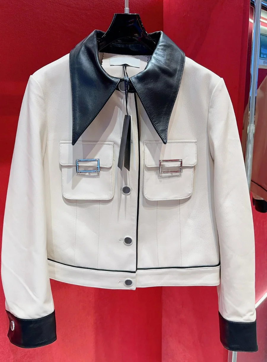 

2023 Women's Clothing Fashionable lady imported sheepskin jacket Autumn Winter New