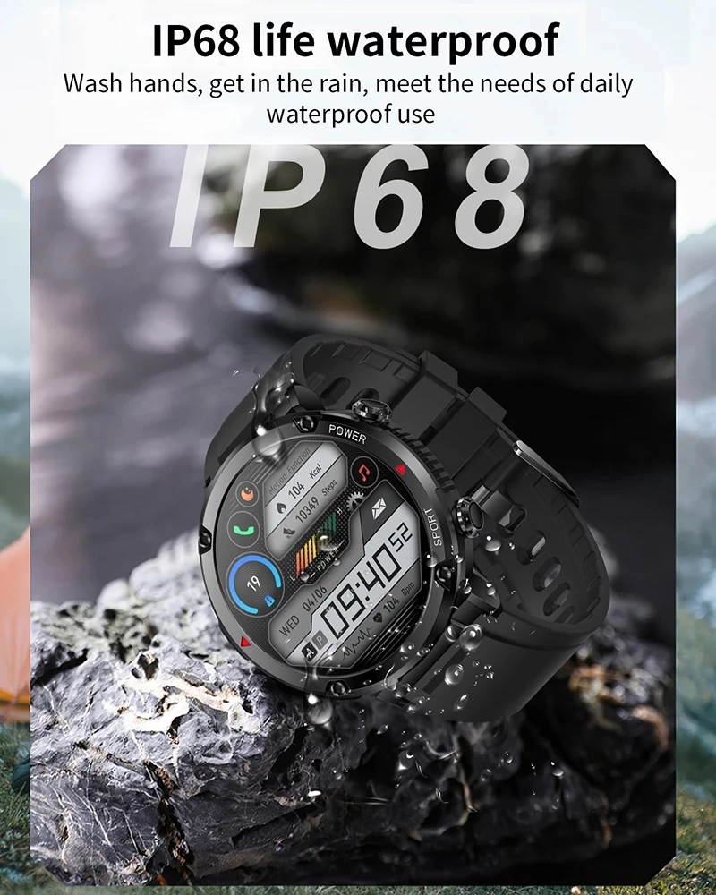 SACOSDING Ʈ ġ HD ũ ð  600 mAh  ƮϽ   ȭ ð IP68  Smartwatch