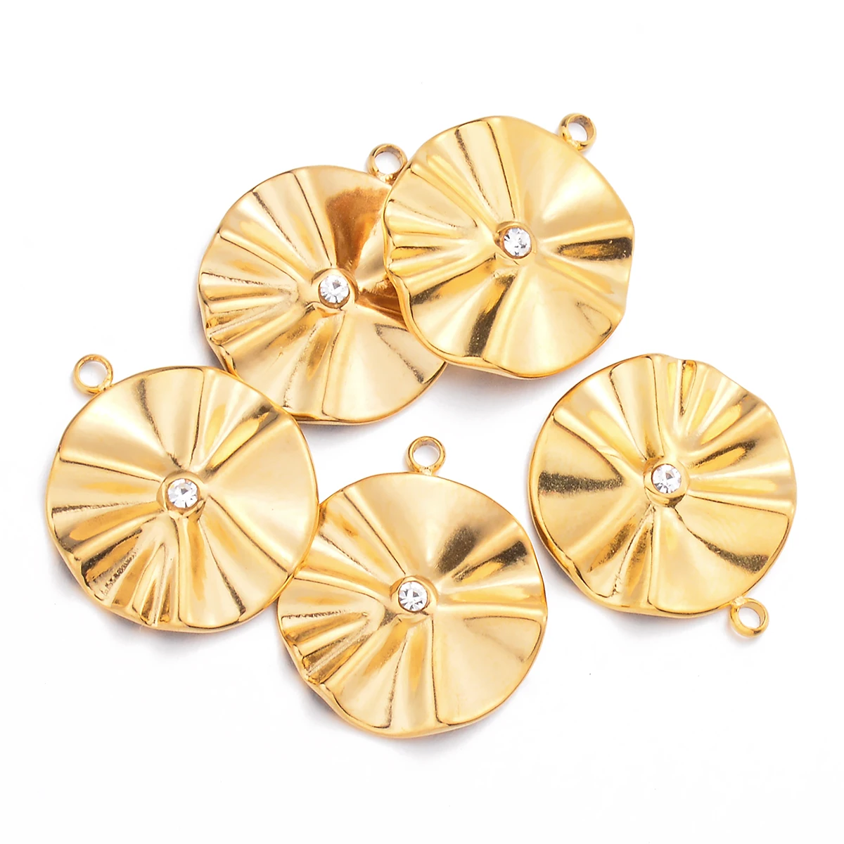 

6 шт./партия, подвески из нержавеющей стали с позолотой 18 карат