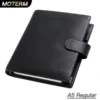 Moterm Regular A5 Size Rings Planner with 19MM Rings Binder Genuine Pebbled Grain Leather Notebook Agenda Organizer Sketchbook 1