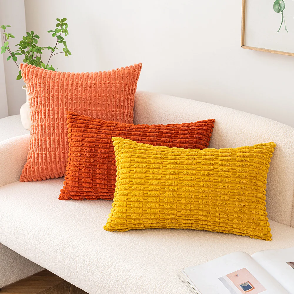 

Solid Color Corduroy Cushion Cover ,Pillow Case for Home, Pillowcase For Sofa, Office, Waist, Bed 30x50cm, 45 50cm