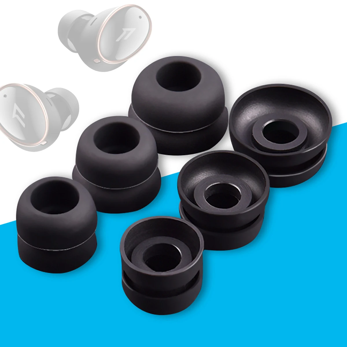 

6Pcs Silicone Ear Tips for ONE More EVO Earbuds Eartips for KZ ZAS IEM/1More EVO/SONY WF-1000XM4 TWS Tips Anti-Slip Avoid Fall