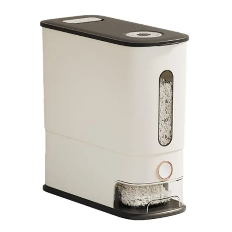 

24L Rice Dispenser With Tight Sealing Quality Rice Storage Dispenser Multi Purpose Cereal Press Bucket For Kitchen & Countertop