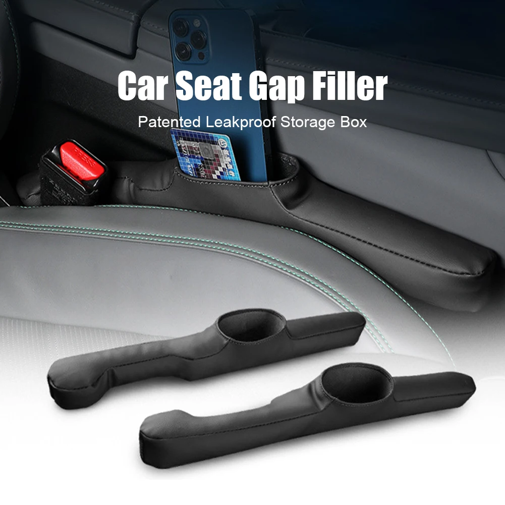 

1Pair Car Seat Gap Filler Universal PU Leather Left Right Seat Gap Plug Center Console Storage Box Organizer For Car SUV Truck