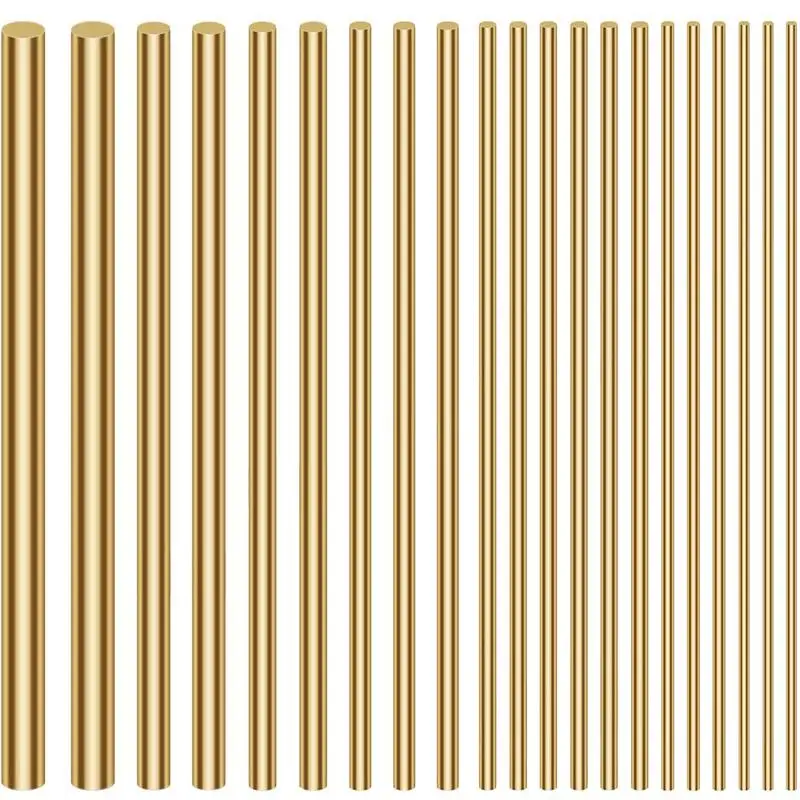 1~10pcs length 100~500mm 1.6/3/4/5/6/8/9/10/12/16/20mm DIY Hardware Brass Rod Round Bar Rod Circular Wire Tube Modelmaking Brass Rod