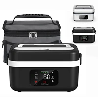 Wireless Electric Insulated Lunch Box - Built-in 8000mAh Battery, 60W Heating Lunch Box 1L Stainless Steel Lunch Box Food Warmer