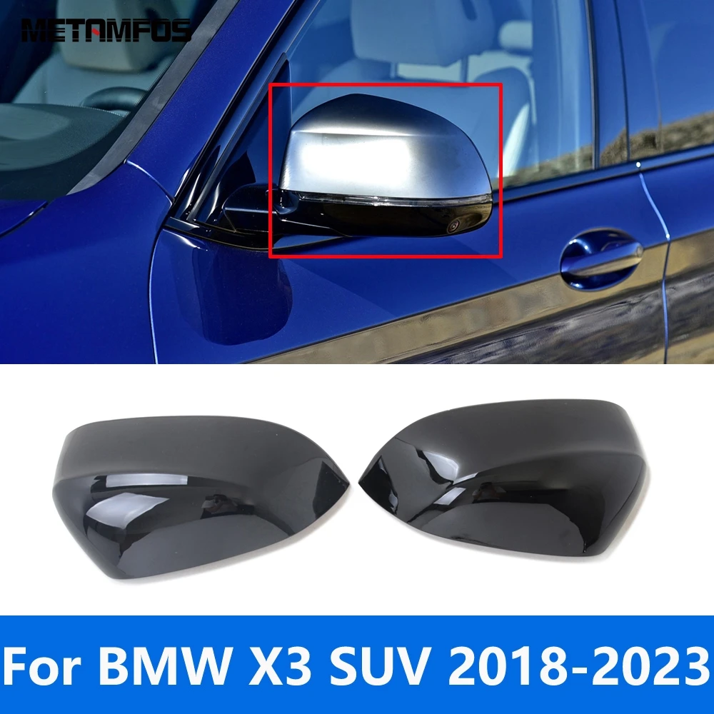 

For BMW X3 2018 2019 2020 2021 2022 2023 Glossy Black Rearview Side Door Mirror Cover Trim Protector Accessories Car Styling