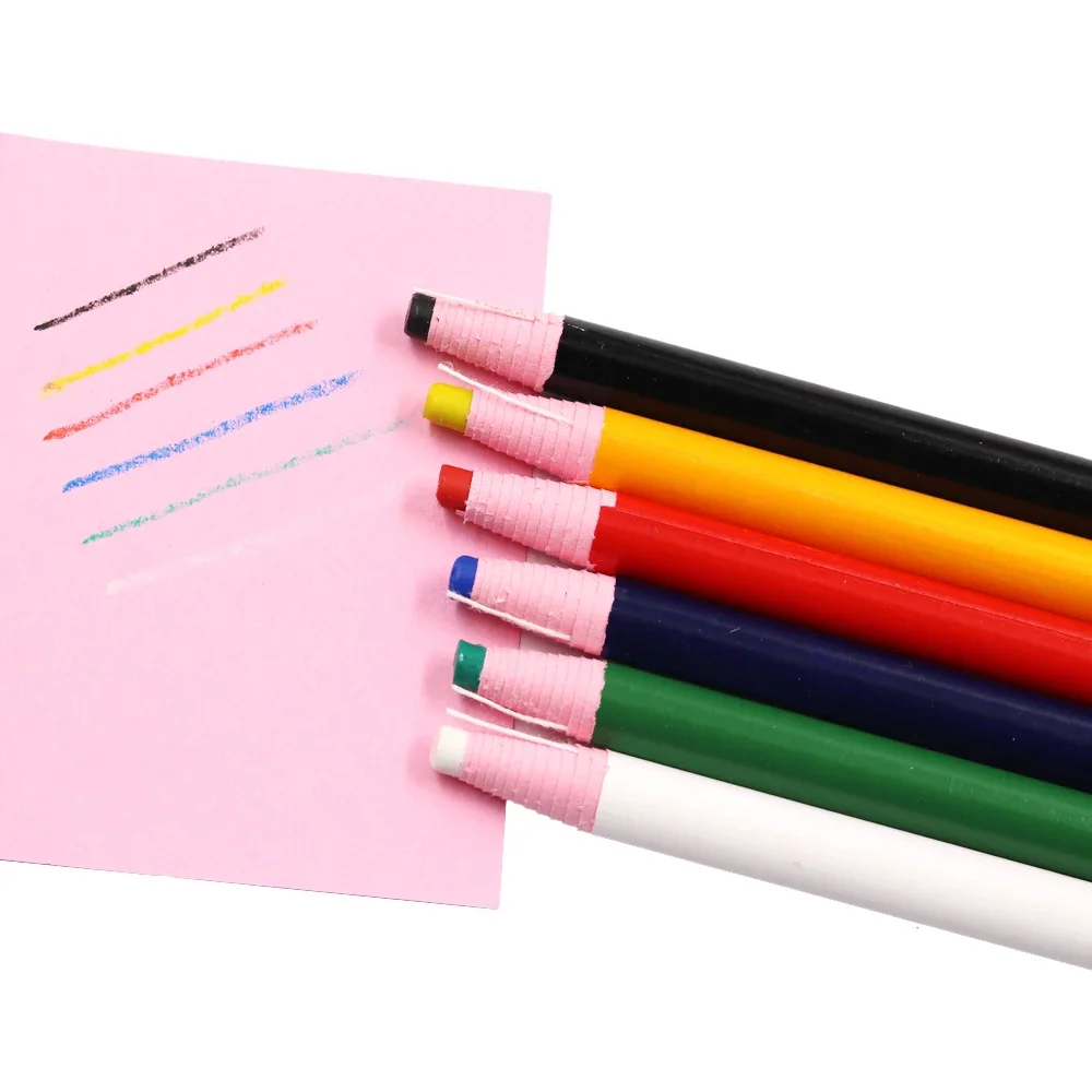 Chalk Pencils 12pcs Colorful Sewing Tailor's Cut-free Chalk Fabric Marker Pen for Patchwork DIY Clothing Tool