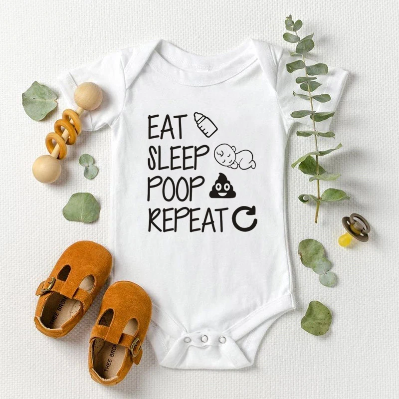 

Newborn Summer Rompers Letter Printed Infant Toddler Baby Girls Onesies Funny Body Bodysuit Jumpsuit Boys Clothes Outfits