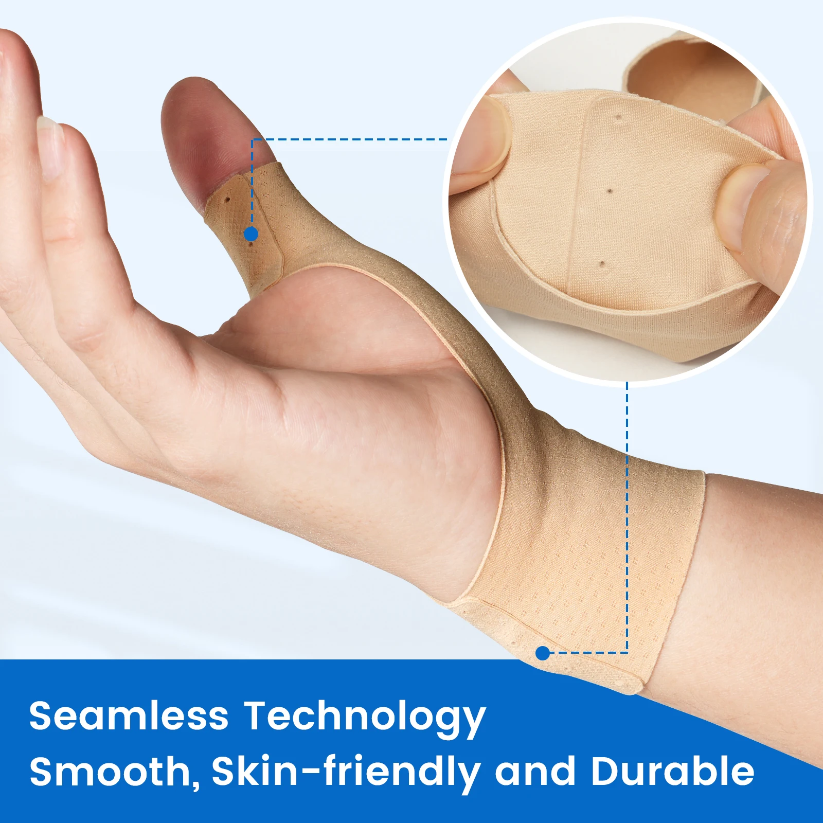 Thumb Wrist Support Brace VELPEAU Elastic Thumb Wrist Support Brace Splashproof Compression Sleeve for Arthritis Pain, Tendonitis, Sprain and Sports 2 PCS