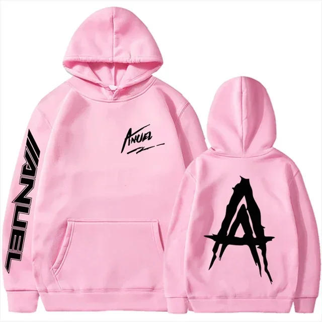 thumbnail image 1 of Sudaderas con capucha de lana de otoño para hombre, sudaderas con estampado de Anuel AA Real Hasta La Muerte, ropa de calle, Jersey holgado de rapero, Tops informales con capucha, 1 of 5