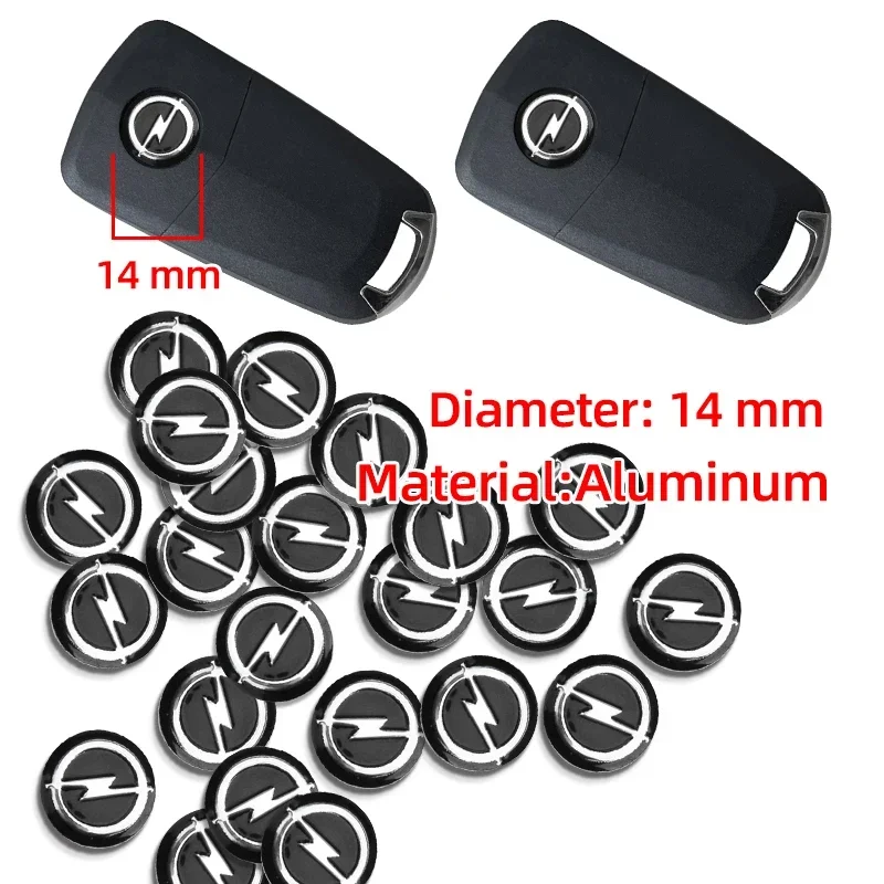 Opel Car Remote Key Fob Emblem Badge Radio button Sticker Replacement 14mm for Astra Mokka Insignia Zafira Corsa Tigra