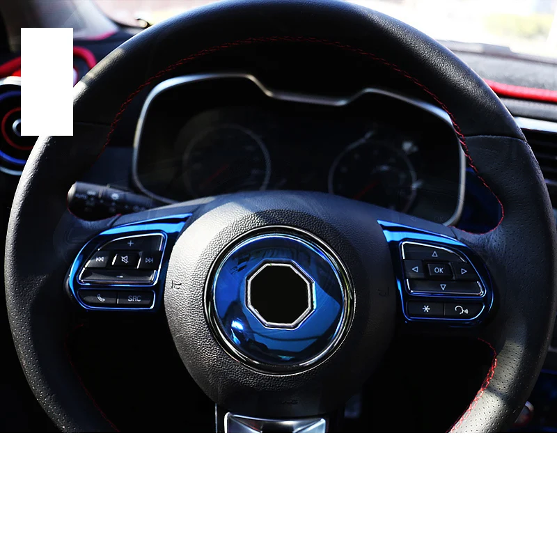 Lsrtw2017 For Mg Zs Car Steering Wheel Logo Ring Button Frame Decorative Interior Mouldings