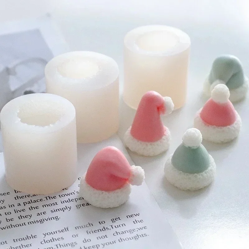 Handmade Molds Creative Christmas Hat Candle Silicone Mold DIY Geometry Candle Making Resin Soap Mold Christmas Gifts Decor