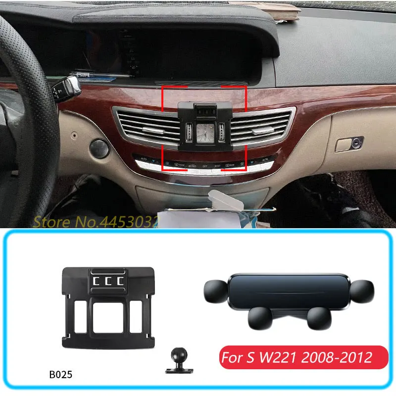 Soporte de teléfono para coche para Mercedes Benz S W221 2008-2012 soporte de gravedad soporte de montaje GPS Horizontal accesorios de soporte móvil