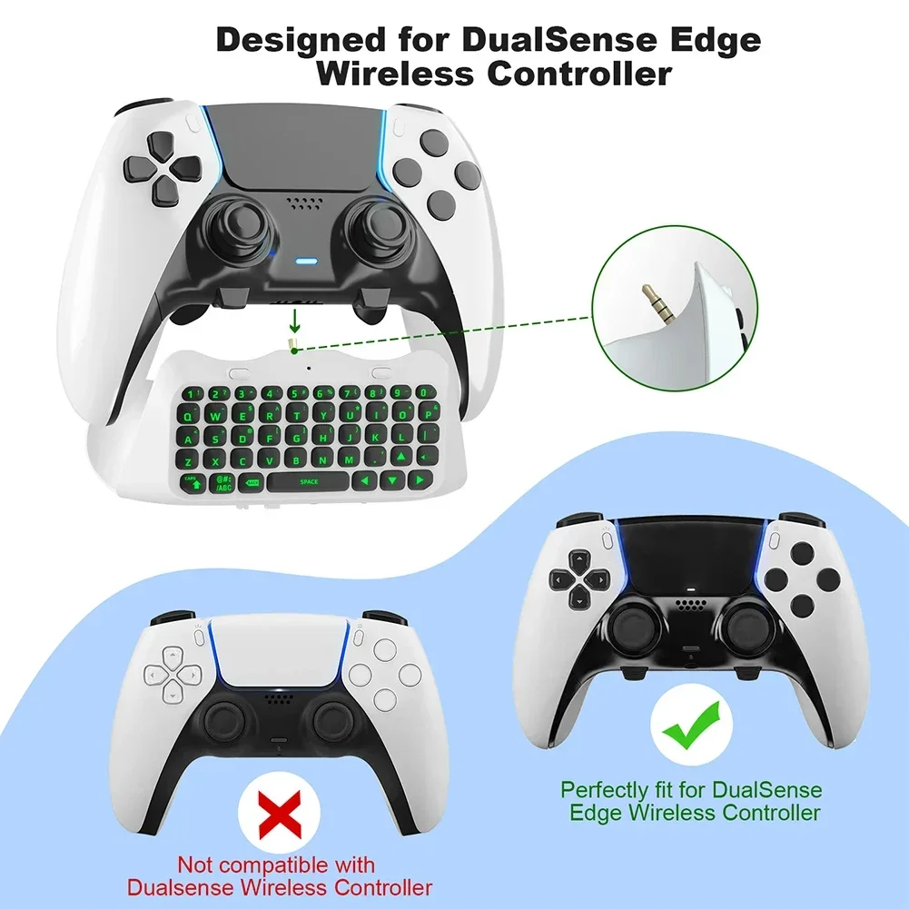 Wireless Mini Keypad Chatpad with Green Backlight & Built-in Speaker