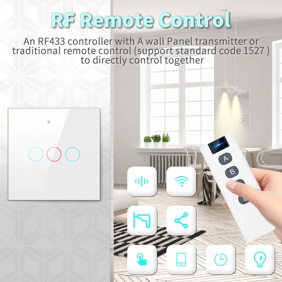 Smart Touch Switch 1/2/3 Gang For Lighting Tuya Wifi Alexa Google Home Yandex Alice