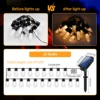 Solar Outdoor String Lights USB Charge Waterproof S14 Edison Led Bulbs Shatterproof Solar Hanging Light With 8/35 Modes Remote 3