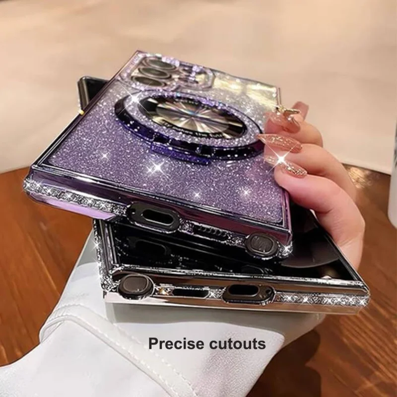 Luxury Rhinestone Glitter Magnetic Stand Phone Case