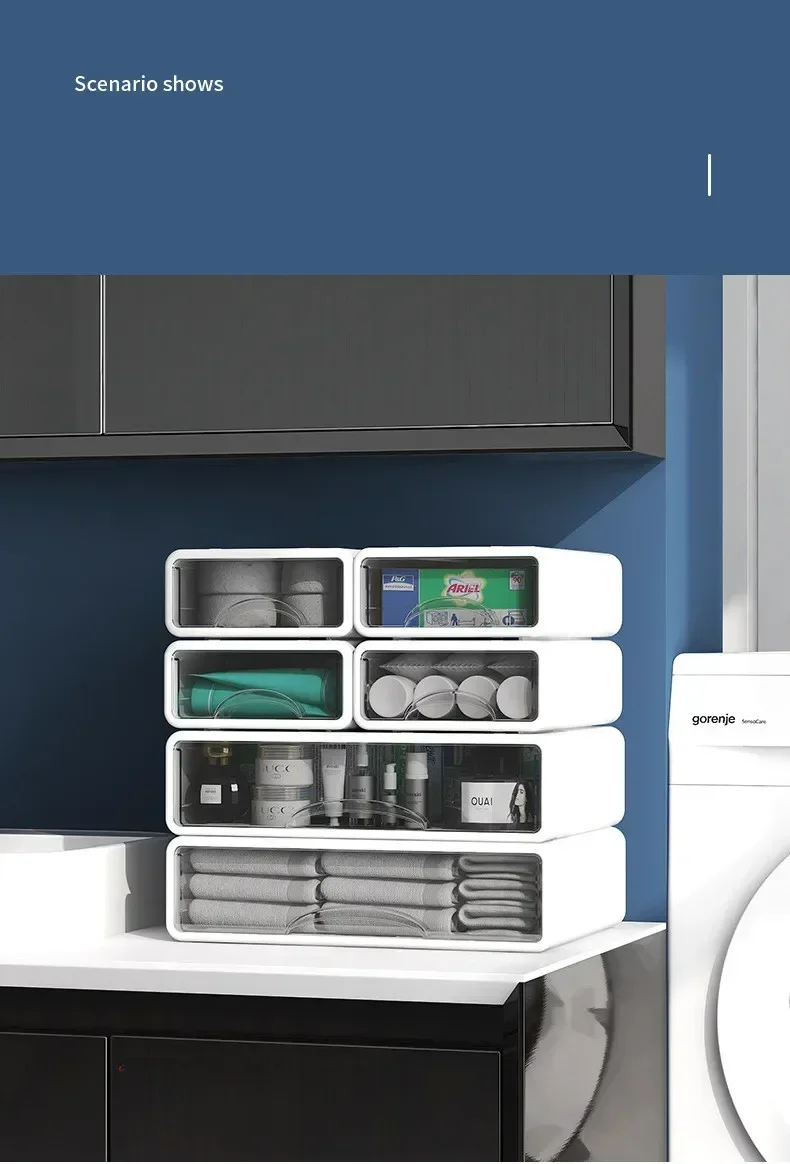 

With Containers Multifunction Office Storage Box Plastic Desktop Drawers Multi-layer Drawer Cosmetic Organizer