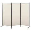 HOMCOM 6' 3 Panel Room Divider, Indoor Privacy Screen for Home Office, Beige 1