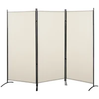 HOMCOM 6' 3 Panel Room Divider, Indoor Privacy Screen for Home Office, Beige 1