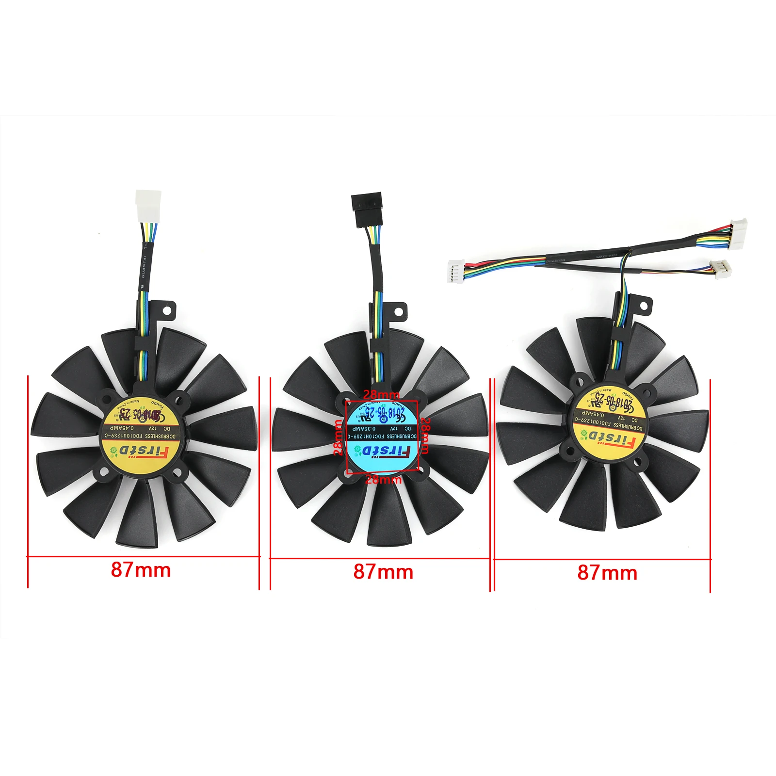 New 87mm Cooler Fan Replacement For Asus Arez Rog Strix Rx