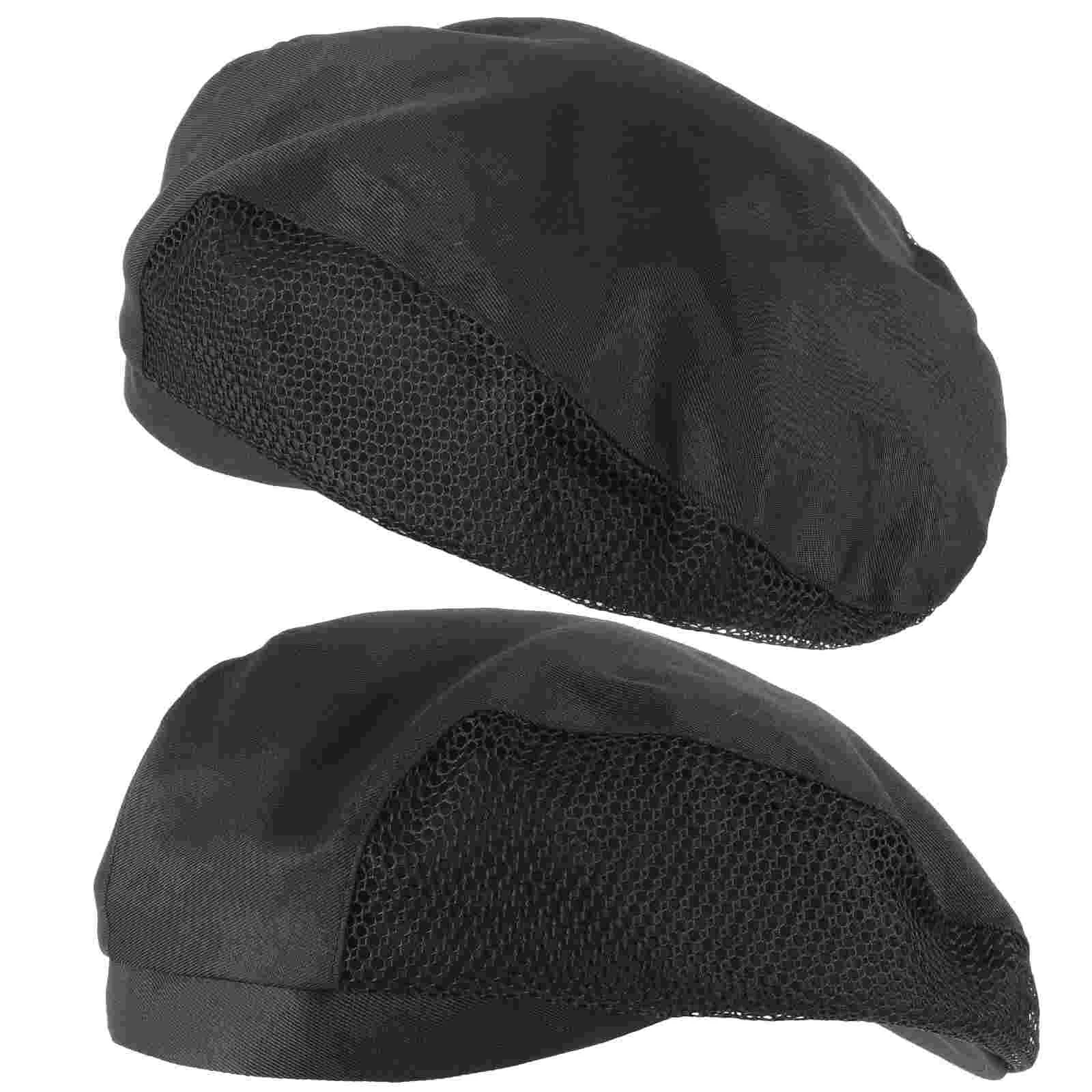 Cap 2 Pcs For Men Waiter Chef Hats Hairnets Work Women Berets Polyester Cotton Worker Cap chef hats