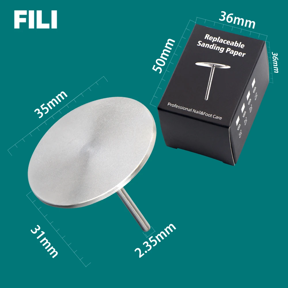 FILI 35MM Large Replaceable Sandpaper for Foot Dead Skin Callus Removes Foot Salon Cuticle Files Electric Rotating Pedicure Disc