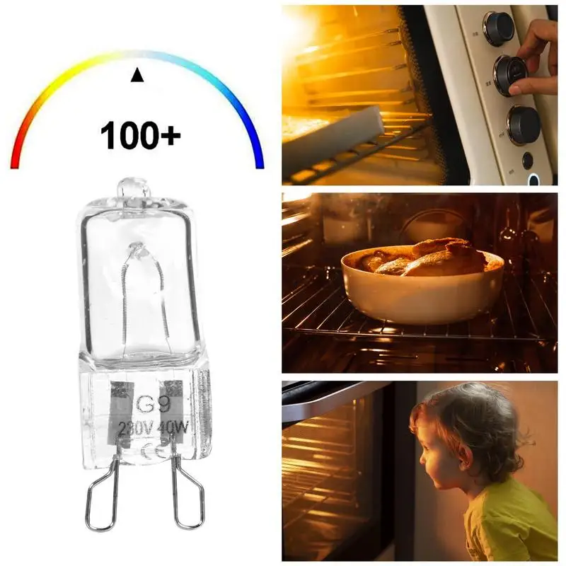 G9 Oven Bulb Light Microwave Oven Halogen Bulb Lamp High Temperature Resistant For Household Kitchen Appliance 40W 110/220V