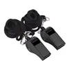 Professional Whistle Black ABS Outdoor Sports Camping Hiking Referee Game Training  Survival Whistle  With Lanyard 1