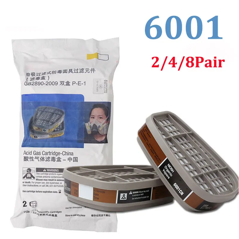 Organic Vapor Cartridge 6001 Filter for 6000 and 7000 Series Air Purifying Respirator Mask