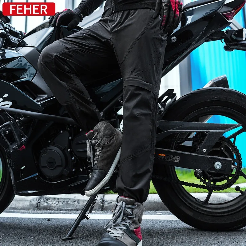 FEHER XJ-317motorcycle 라이딩 남성용 바지, 오프로드 오토바이 카고 바지, 추락 보호 의류, CE 라이딩 보호 의류