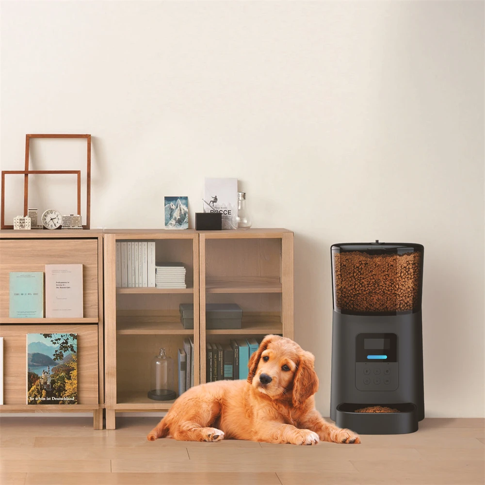 Video-WiFi-knop van 6 liter, slimme automatische voerbak voor huisdieren, APP, timing, voeding, spraakopnamecamera voor honden, katten, voerbak voor huisdieren