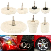 7pcs Wool Felt Polishing Buffing Round Wheel Grinding Pad Car Polishing Disc Auto Wheel Washing Care Rotary Tools Accessories 2