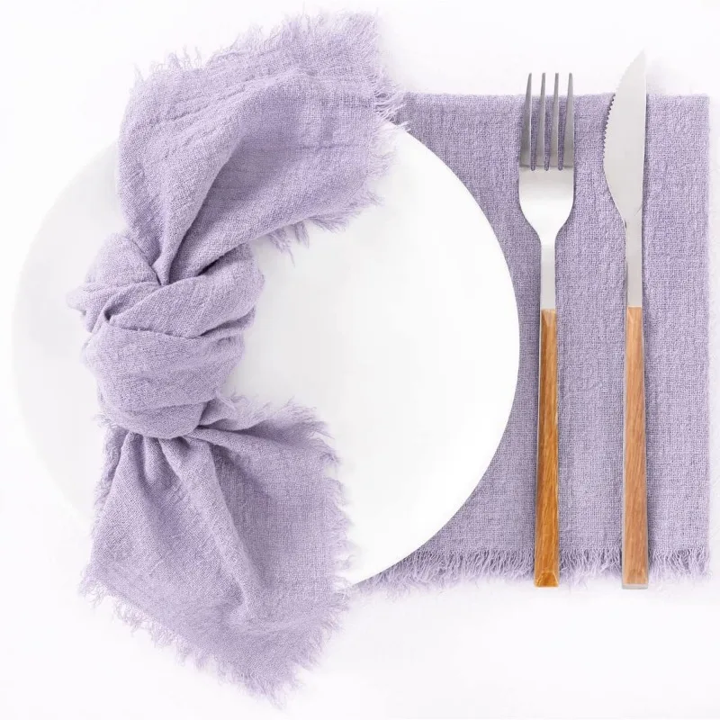 

Cloth Napkins Cotton Gauze Retro Burr Rustic Kitchen Towel Dining Place Mats Wedding Party Linen Napkin Table Decoration