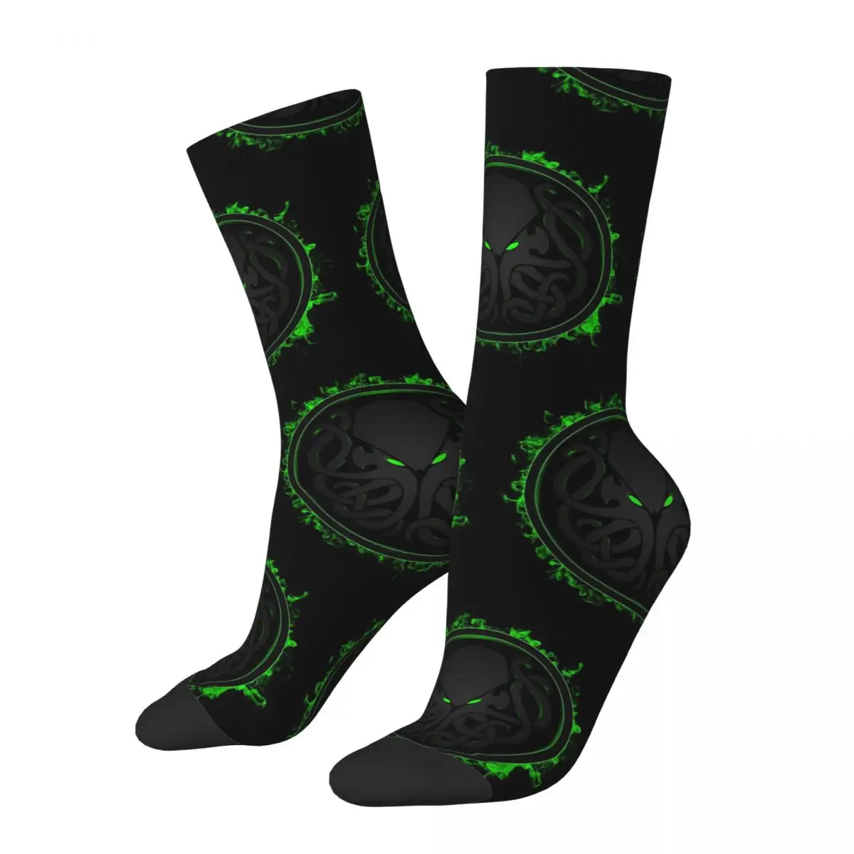 

Funny Crazy Sock for Men Mythos Hip Hop Vintage The Call of Cthulhu Happy Breathable Pattern Printed Boys Crew Sock Novelty Gift