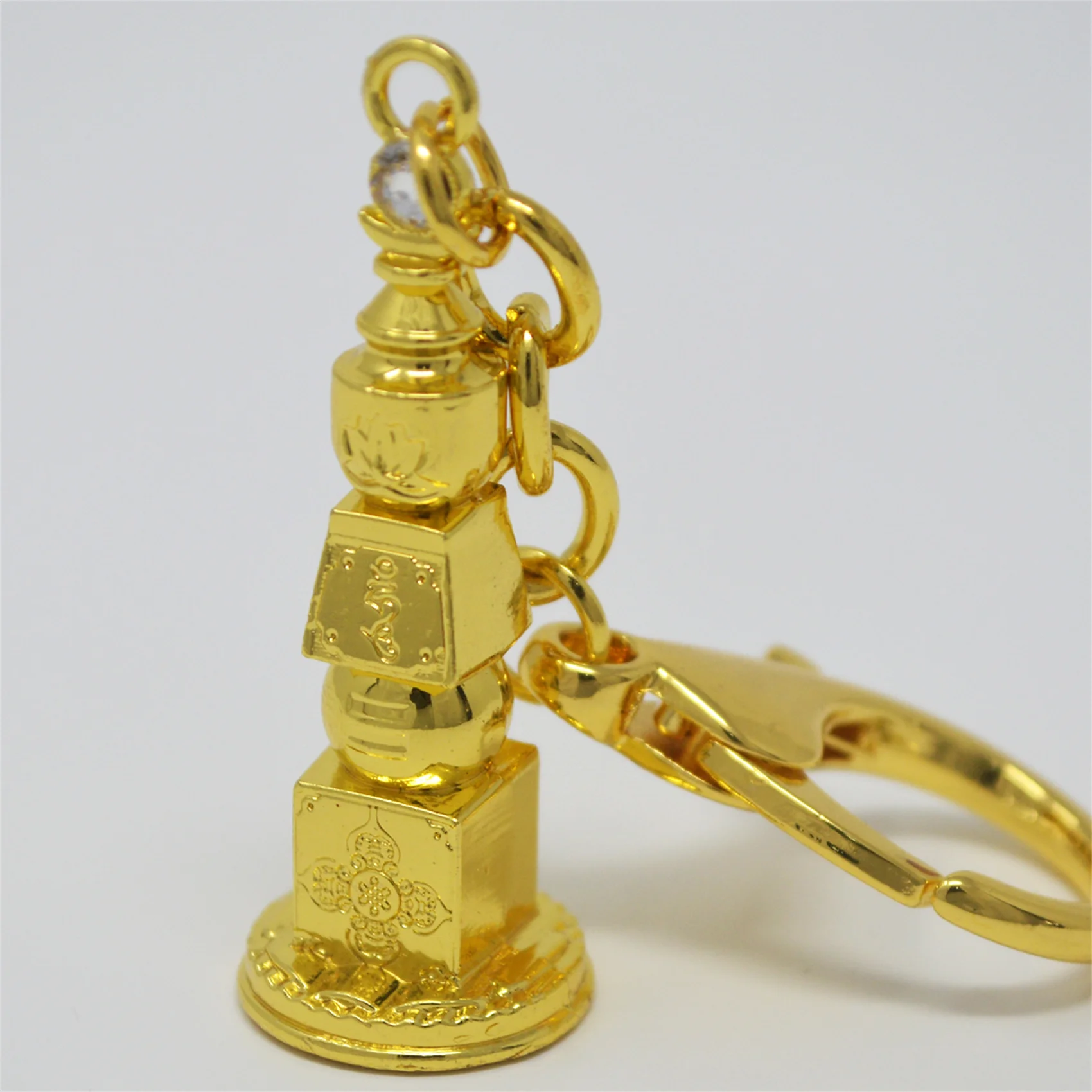Feng Shui Bejeweled Five Element Pagoda Amulet Keychain 6