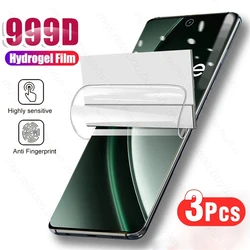 3 - Pack 999D Full Glue Hydrogel Film Curved Screen Protector for Realme GT 6T 5G (Transparent - 3Pcs)