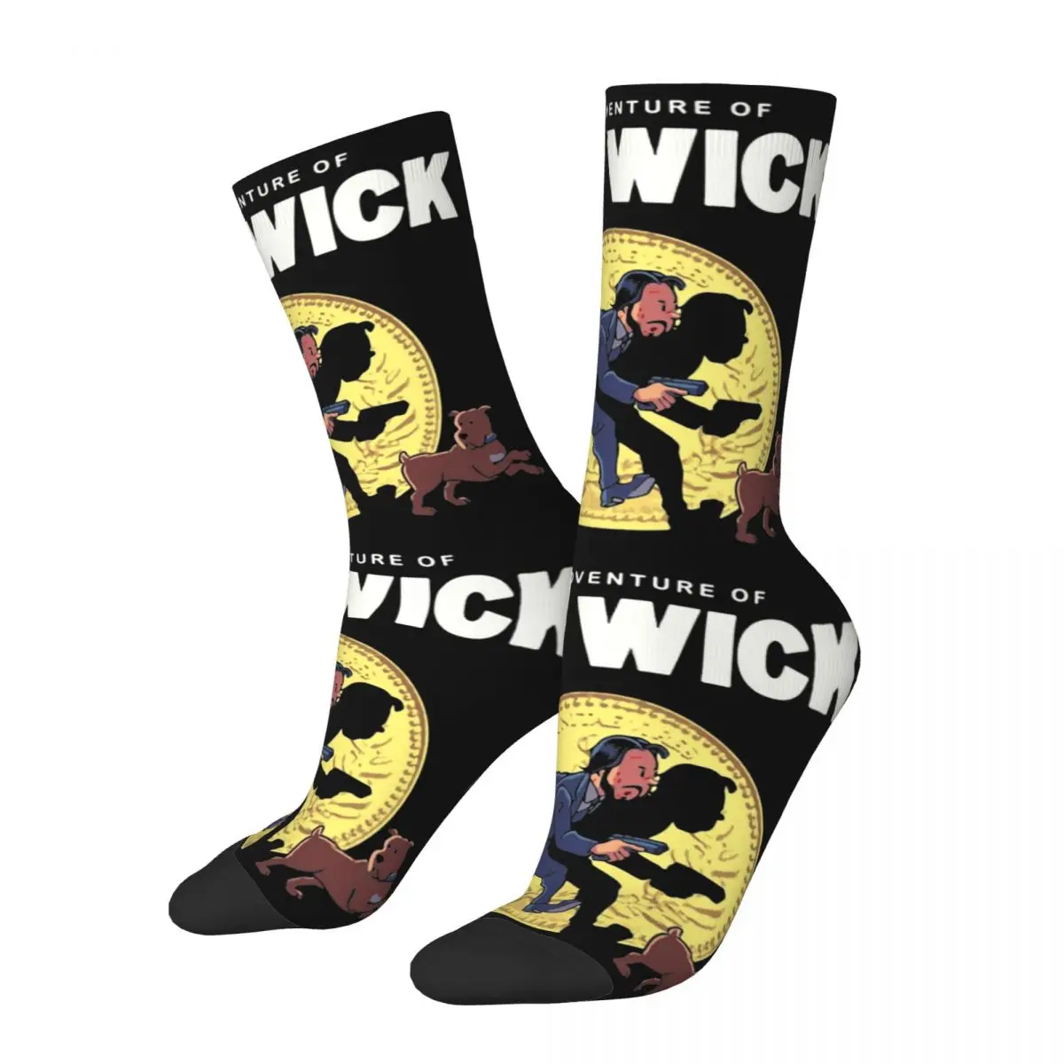 

Autumn Winter Casual Men's Women's John Wick Movie Socks Mr.Wick and Dog Sweat Absorbing Sports Socks