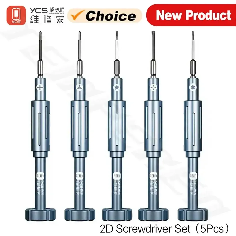 5Pcs/set YCS 2D Precise Screwdriver Hand Tools Set With Magnetic Alloy Superhard Bits For Mobile Phones Repair Disassembly Tool