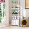 5 Tier Ladder Bookcase Open Shelf with Removable Fabric Drawer Sturdy Metal Frame Adjustable Shelves Living Room Office Storage 1