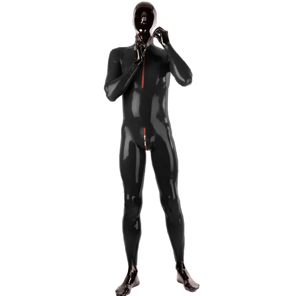 Men Sexy Shiny PVC Body Cover Jumpsuit Vinyl Long Sleeve Cosplay Catsuit Exotic Lingerie Fetish Male Club Wear Plus Size Costume cosplay costume adult unitard mens bondage lingerie