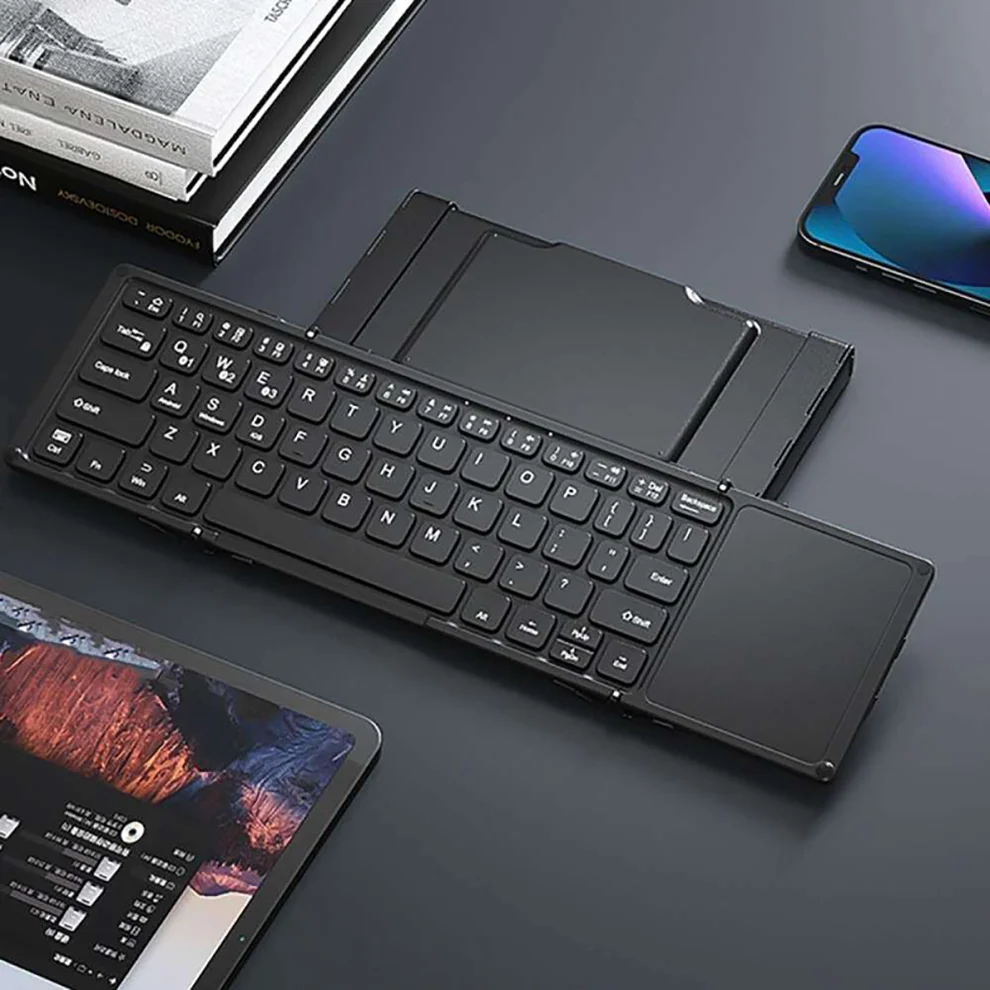 Missgoal-teclado Dobrável sem Fios Recarregável com Touchpad Multi-dispositivos Bluetooth para Ios e Android - Imagem 5