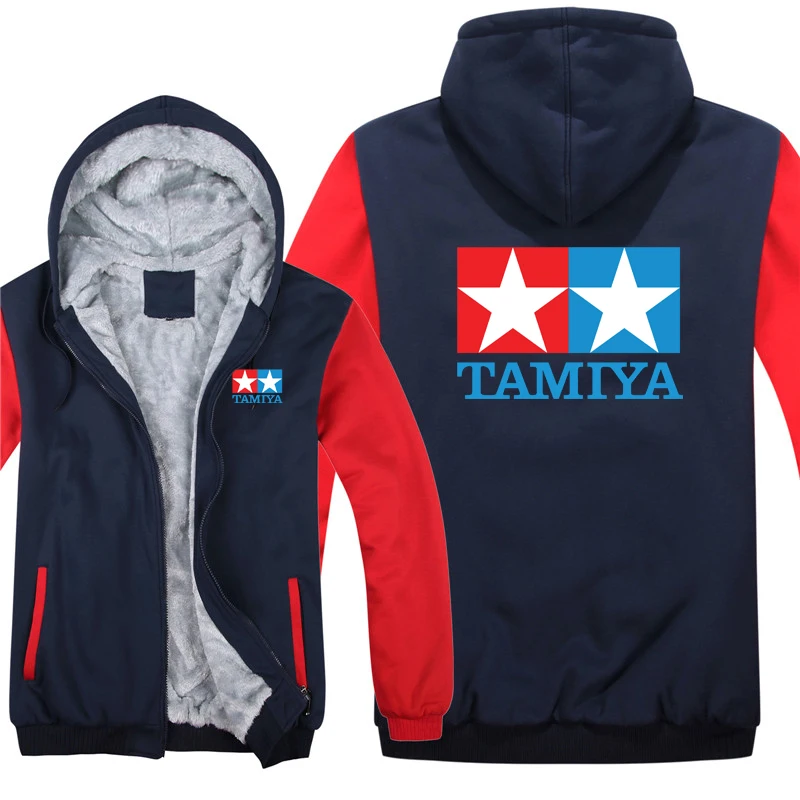 Winter Tamiya Hoodies Zipper Thick Unisex Tamiya Legendary 90's Car Toy Classic Logo Sweatshirt Man Coat Fleece Streetwear 2